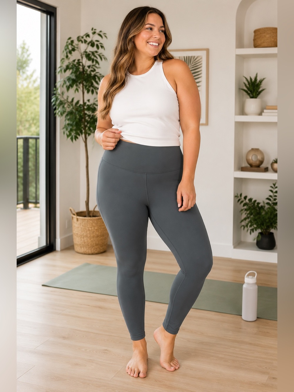 Poshdivah NWT XL High Waist Green Yoga Leggings